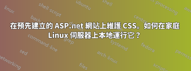 在預先建立的 ASP.net 網站上維護 CSS。如何在家庭 Linux 伺服器上本地運行它？