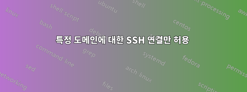 특정 도메인에 대한 SSH 연결만 허용