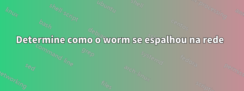 Determine como o worm se espalhou na rede 