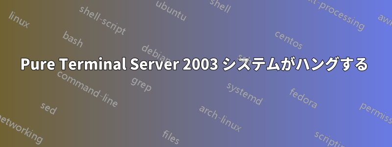 Pure Terminal Server 2003 システムがハングする