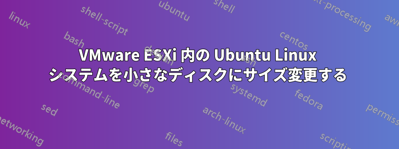 VMware ESXi 内の Ubuntu Linux システムを小さなディスクにサイズ変更する