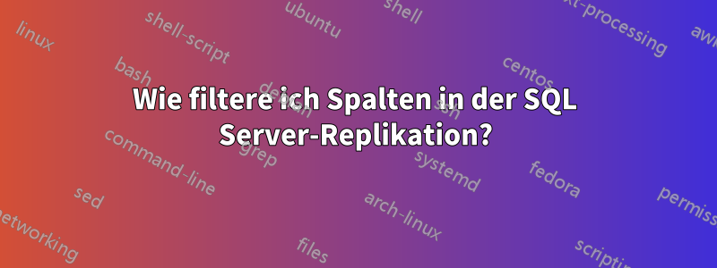 Wie filtere ich Spalten in der SQL Server-Replikation?