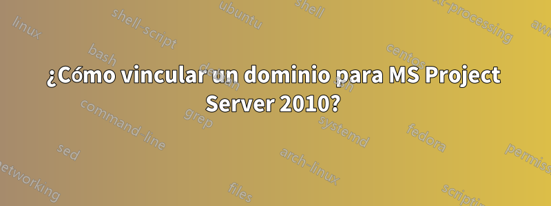 ¿Cómo vincular un dominio para MS Project Server 2010?