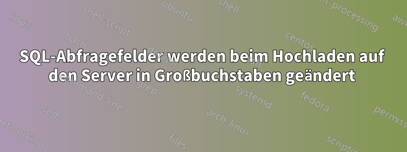 SQL-Abfragefelder werden beim Hochladen auf den Server in Großbuchstaben geändert