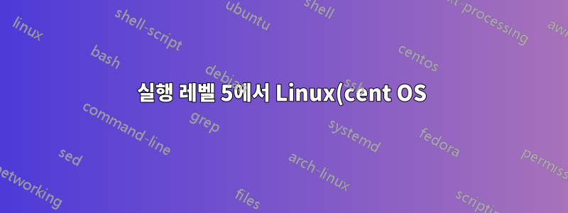 실행 레벨 5에서 Linux(cent OS) 시스템을 시작할 수 없습니다.