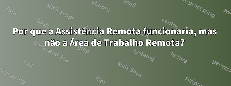 Por que a Assistência Remota funcionaria, mas não a Área de Trabalho Remota?