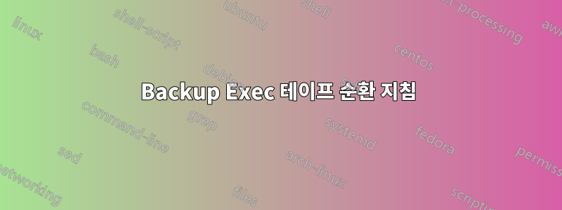 Backup Exec 테이프 순환 지침