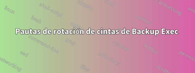 Pautas de rotación de cintas de Backup Exec