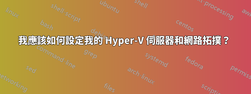 我應該如何設定我的 Hyper-V 伺服器和網路拓撲？