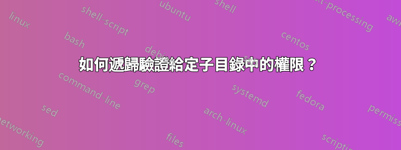 如何遞歸驗證給定子目錄中的權限？