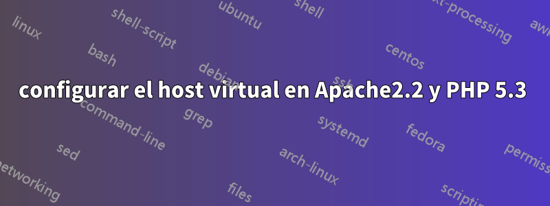 configurar el host virtual en Apache2.2 y PHP 5.3