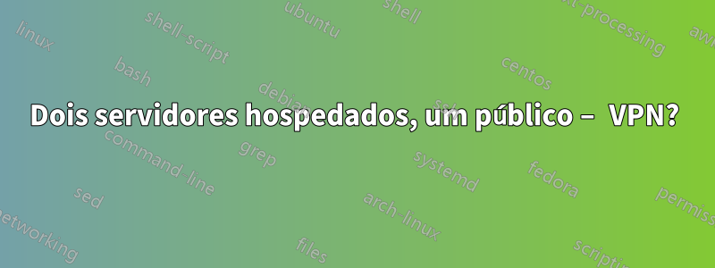 Dois servidores hospedados, um público – VPN?