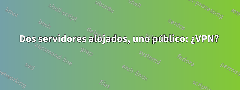 Dos servidores alojados, uno público: ¿VPN?