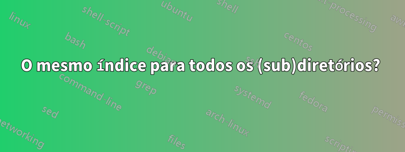 O mesmo índice para todos os (sub)diretórios?