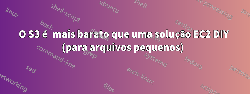 O S3 é mais barato que uma solução EC2 DIY (para arquivos pequenos) 