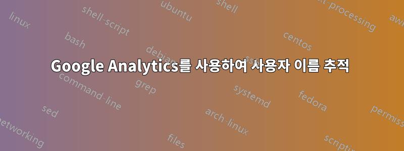 Google Analytics를 사용하여 사용자 이름 추적