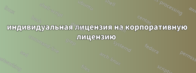 индивидуальная лицензия на корпоративную лицензию 