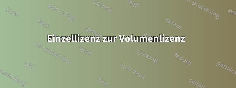 Einzellizenz zur Volumenlizenz 