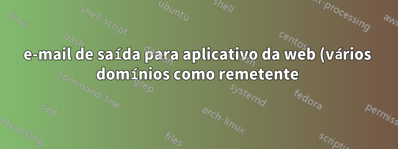 e-mail de saída para aplicativo da web (vários domínios como remetente)