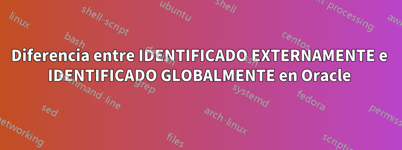 Diferencia entre IDENTIFICADO EXTERNAMENTE e IDENTIFICADO GLOBALMENTE en Oracle