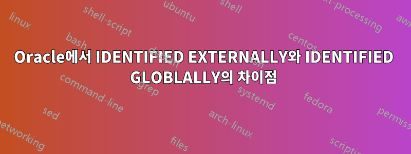 Oracle에서 IDENTIFIED EXTERNALLY와 IDENTIFIED GLOBLALLY의 차이점