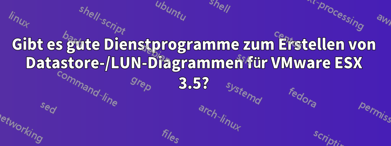 Gibt es gute Dienstprogramme zum Erstellen von Datastore-/LUN-Diagrammen für VMware ESX 3.5?