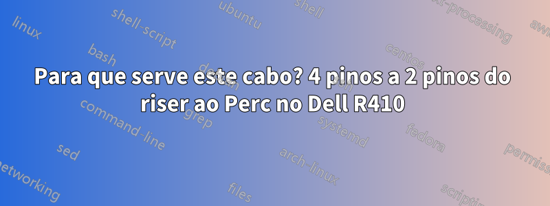 Para que serve este cabo? 4 pinos a 2 pinos do riser ao Perc no Dell R410