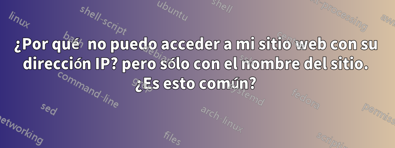 ¿Por qué no puedo acceder a mi sitio web con su dirección IP? pero sólo con el nombre del sitio. ¿Es esto común?