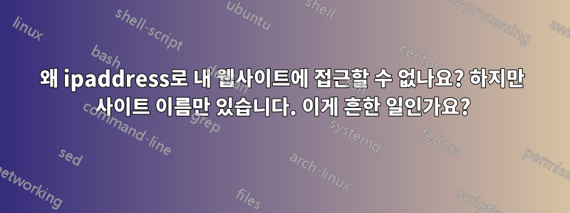 왜 ipaddress로 내 웹사이트에 접근할 수 없나요? 하지만 사이트 이름만 있습니다. 이게 흔한 일인가요?