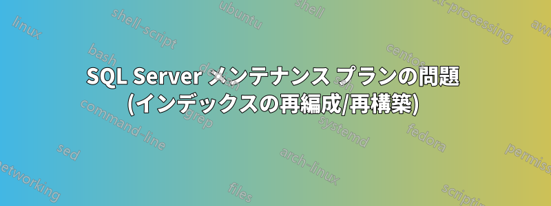 SQL Server メンテナンス プランの問題 (インデックスの再編成/再構築)