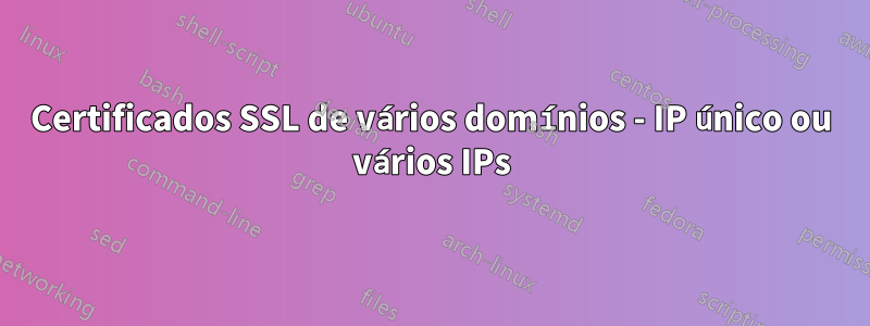 Certificados SSL de vários domínios - IP único ou vários IPs