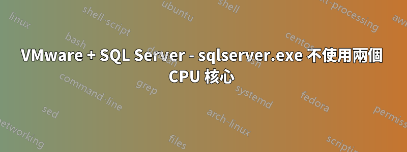 VMware + SQL Server - sqlserver.exe 不使用兩個 CPU 核心