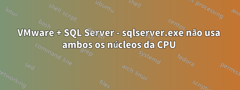 VMware + SQL Server - sqlserver.exe não usa ambos os núcleos da CPU