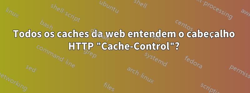 Todos os caches da web entendem o cabeçalho HTTP "Cache-Control"?