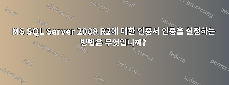 MS SQL Server 2008 R2에 대한 인증서 인증을 설정하는 방법은 무엇입니까?