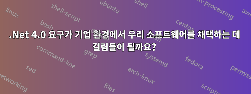 .Net 4.0 요구가 기업 환경에서 우리 소프트웨어를 채택하는 데 걸림돌이 될까요?