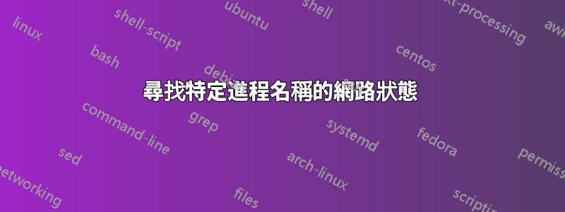 尋找特定進程名稱的網路狀態