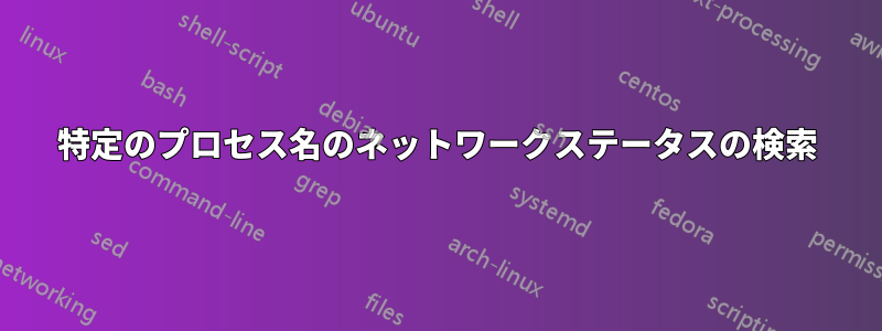 特定のプロセス名のネットワークステータスの検索