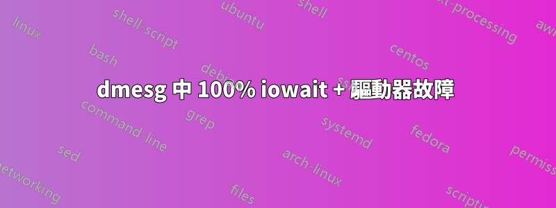 dmesg 中 100% iowait + 驅動器故障