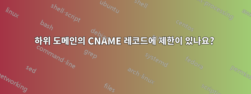 하위 도메인의 CNAME 레코드에 제한이 있나요?