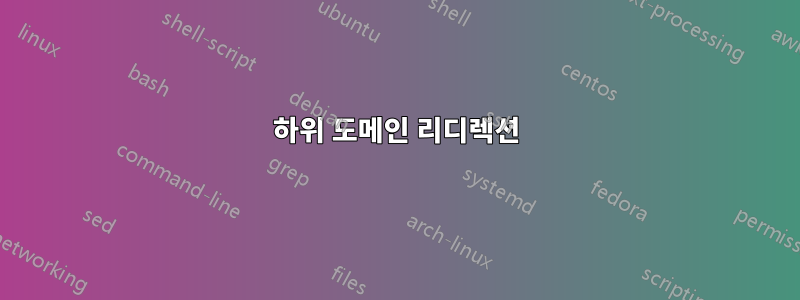 하위 도메인 리디렉션