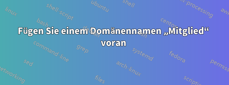 Fügen Sie einem Domänennamen „Mitglied“ voran