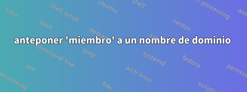 anteponer 'miembro' a un nombre de dominio