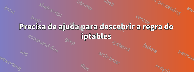 Precisa de ajuda para descobrir a regra do iptables