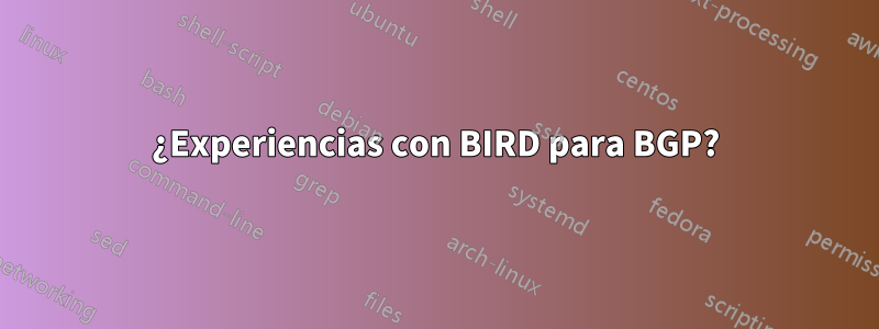 ¿Experiencias con BIRD para BGP?