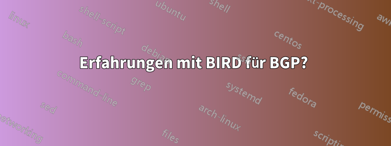 Erfahrungen mit BIRD für BGP?