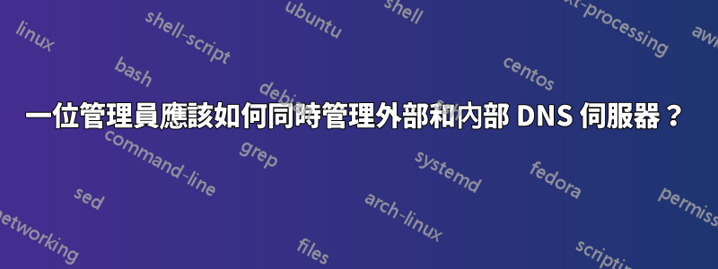 一位管理員應該如何同時管理外部和內部 DNS 伺服器？