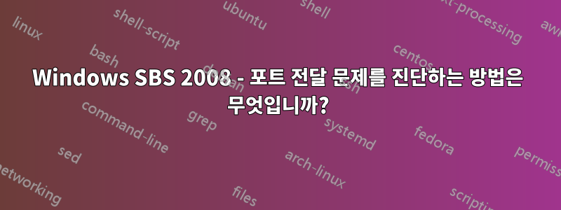 Windows SBS 2008 - 포트 전달 문제를 진단하는 방법은 무엇입니까?