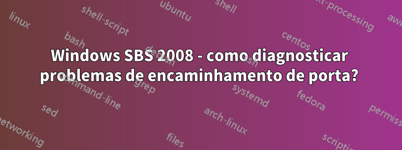 Windows SBS 2008 - como diagnosticar problemas de encaminhamento de porta?