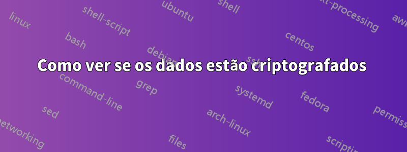 Como ver se os dados estão criptografados